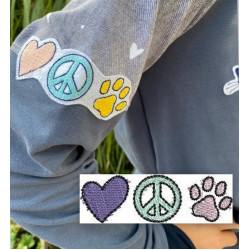 Stickdatei - Love Peace Paw